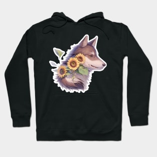 Lone Wolf With Flowers Hoodie